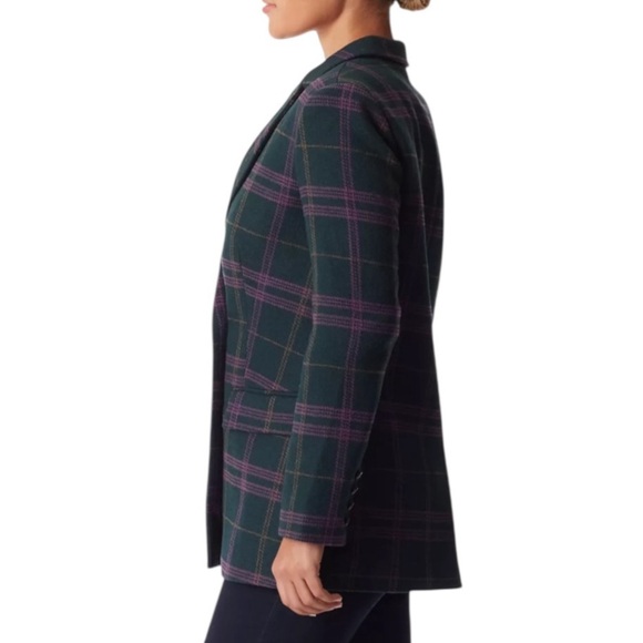 SAM EDELMAN Braellynn Relaxed Double Breasted Wool
Blend Blazer Plaid Coat XL - Picture 2 of 11